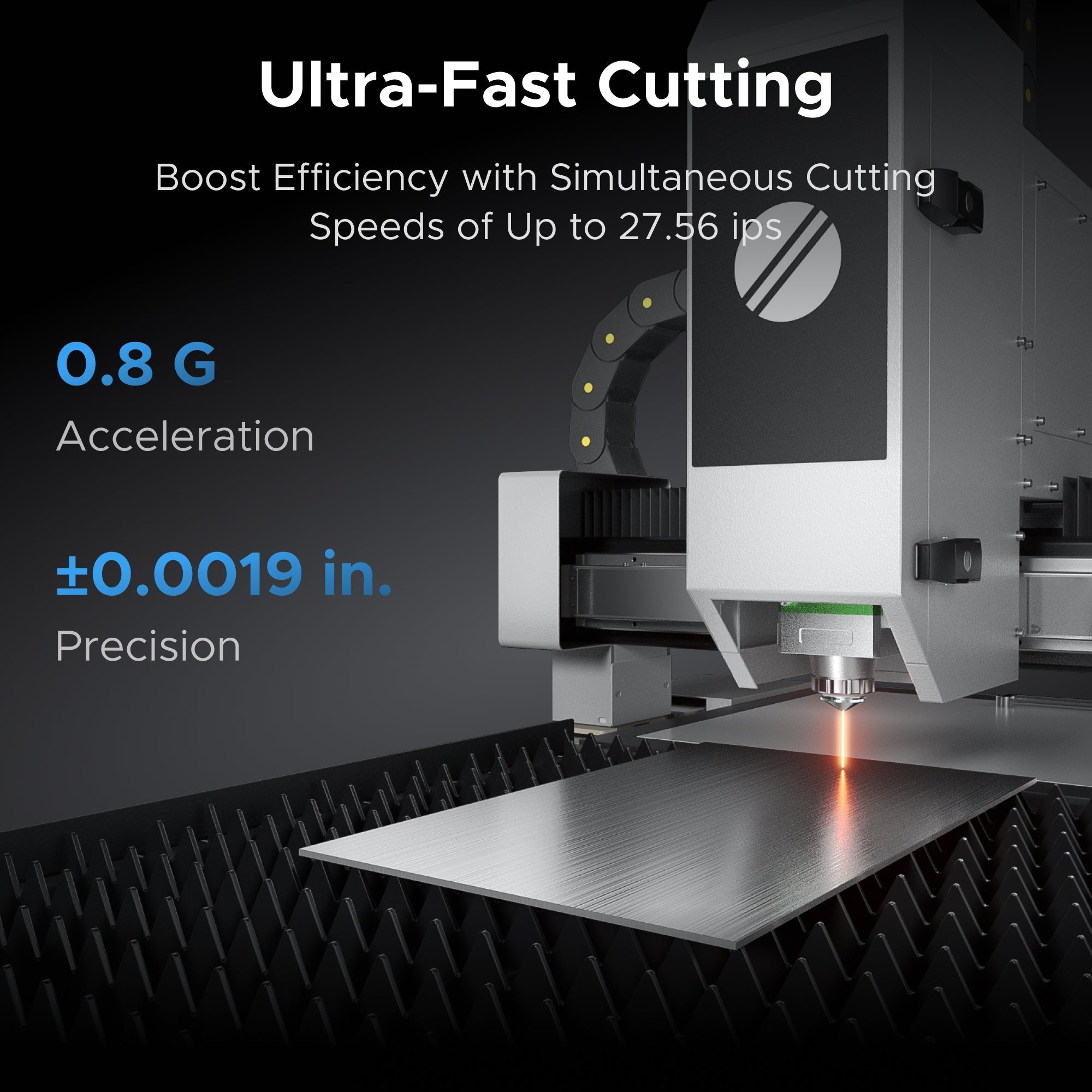 OMTech FC-22 1500W Fully Enclosed Fiber Laser Cutting Machine with Front & Back Pass Through & Built-in Water Chiller